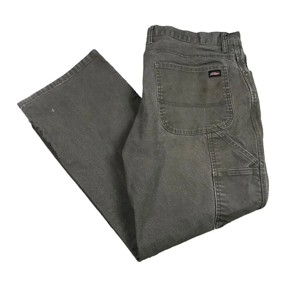 Dickies Vintage Olive Green Carpenter Stained Work Pants Men's 38x30